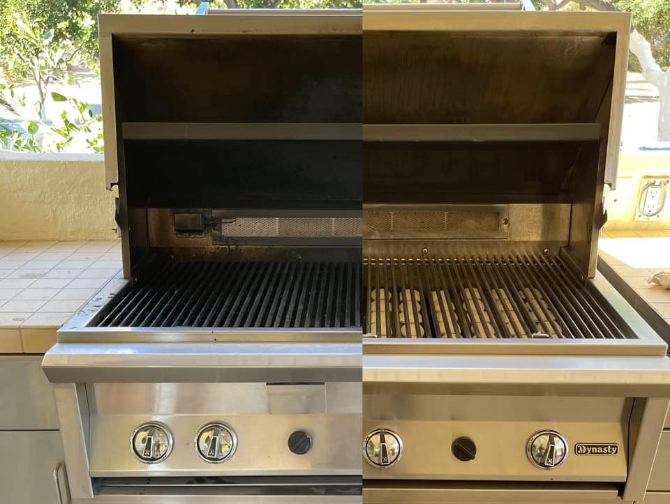 Dynasty grill before and after professional cleaning in Indian Wells, CA